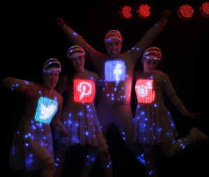 Video Mapped LED Dance Act with logo display