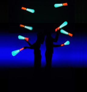 LED light juggling show