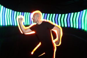 Pixel Poi Stick creating LED imagery in Light Painting Photo Booth