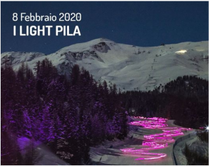 Skiing LED parade in Pila